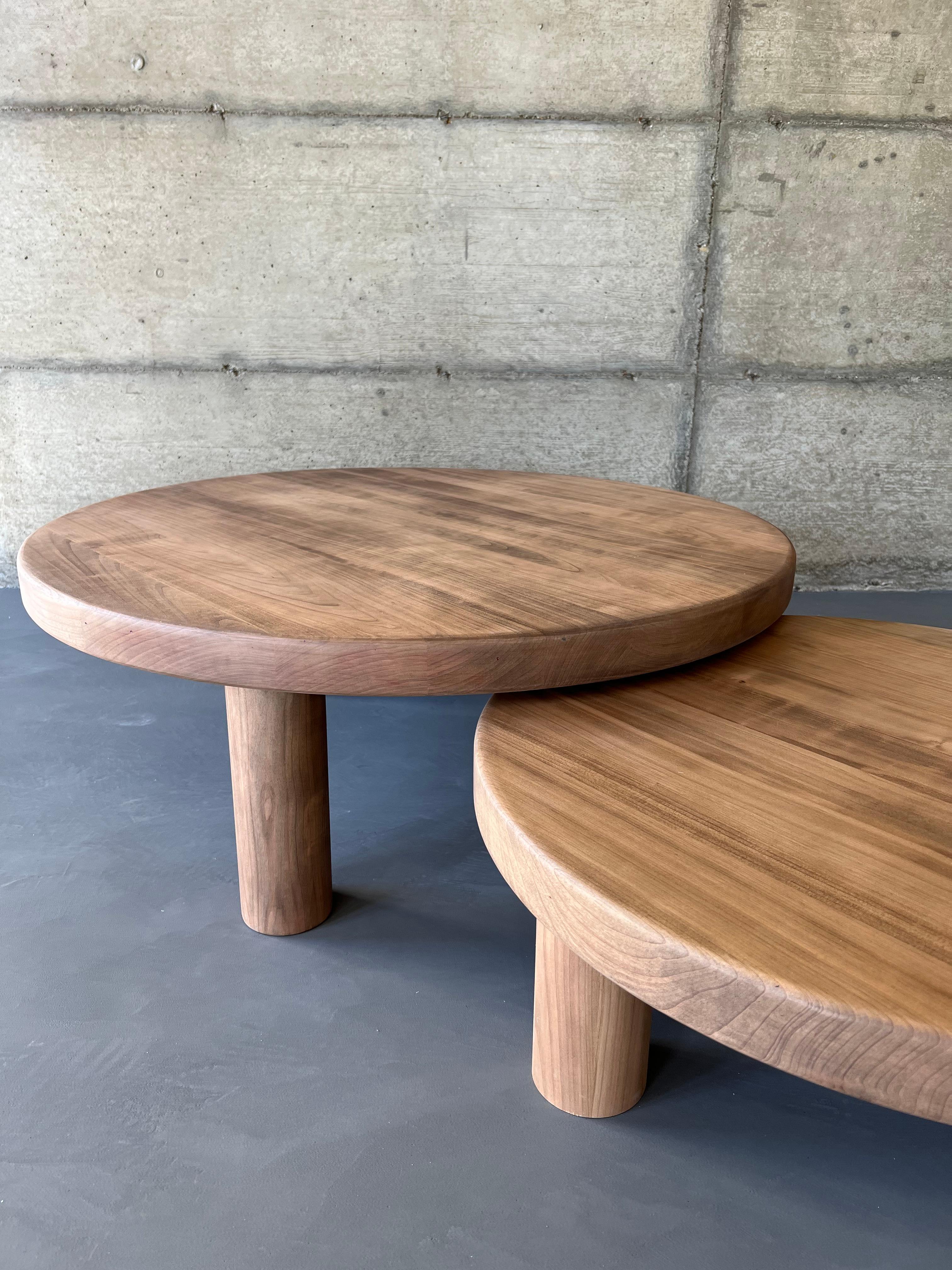 Duo of Mid-Century Style Coffee Tables in Solid Cherry Wood 6