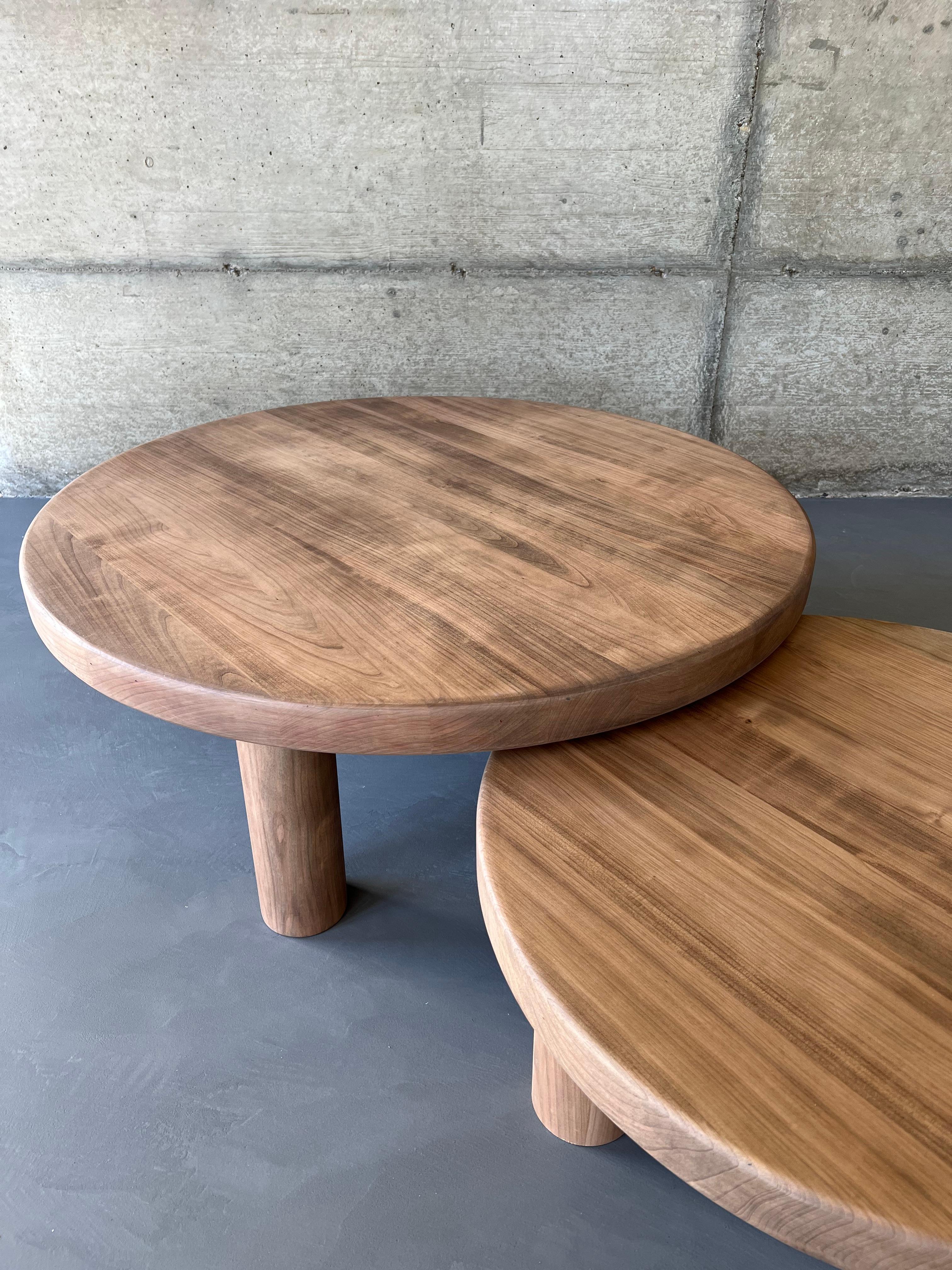 Duo of Mid-Century Style Coffee Tables in Solid Cherry Wood 7