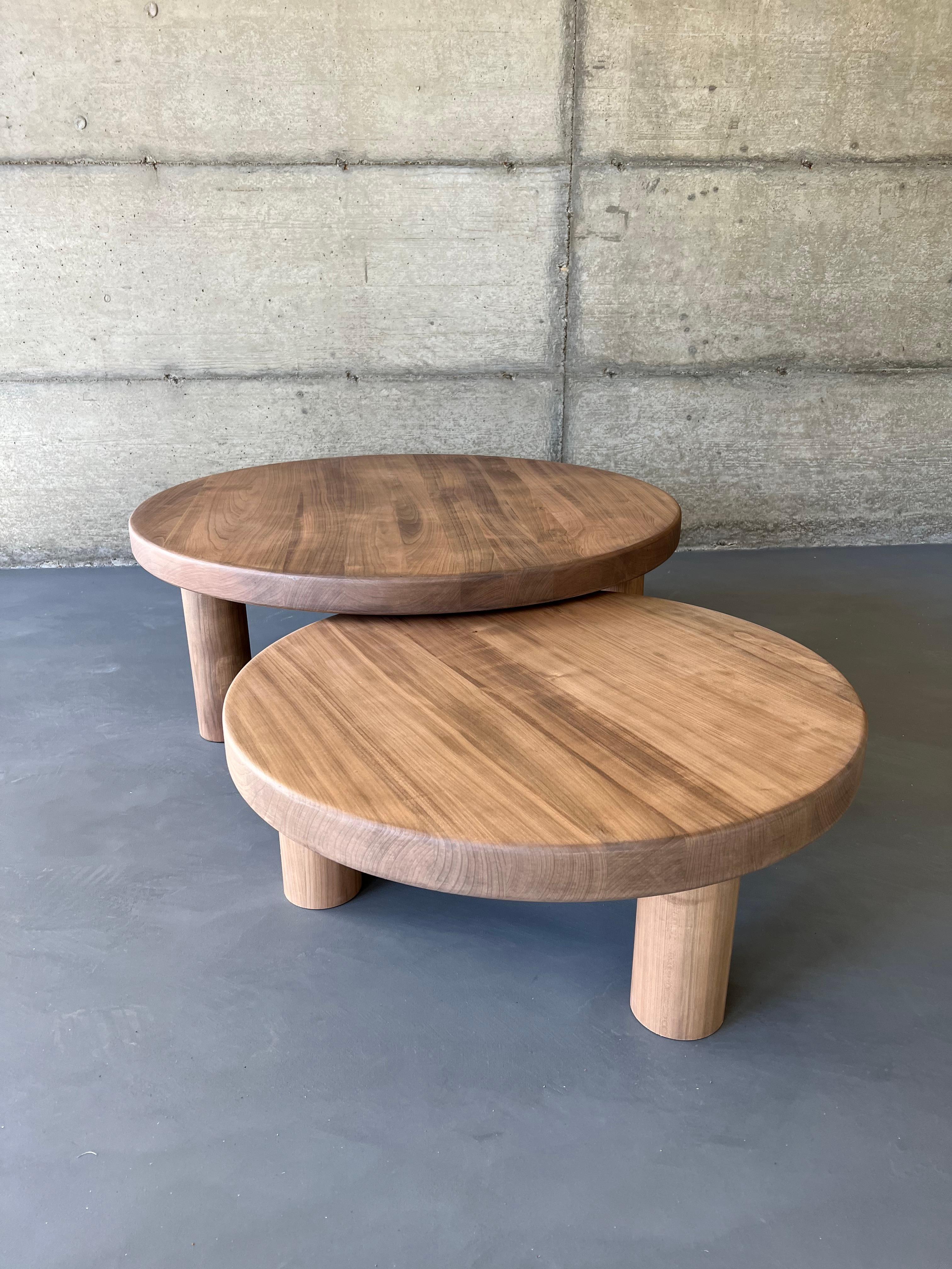 Duo of Mid-Century Style Coffee Tables in Solid Cherry Wood 8