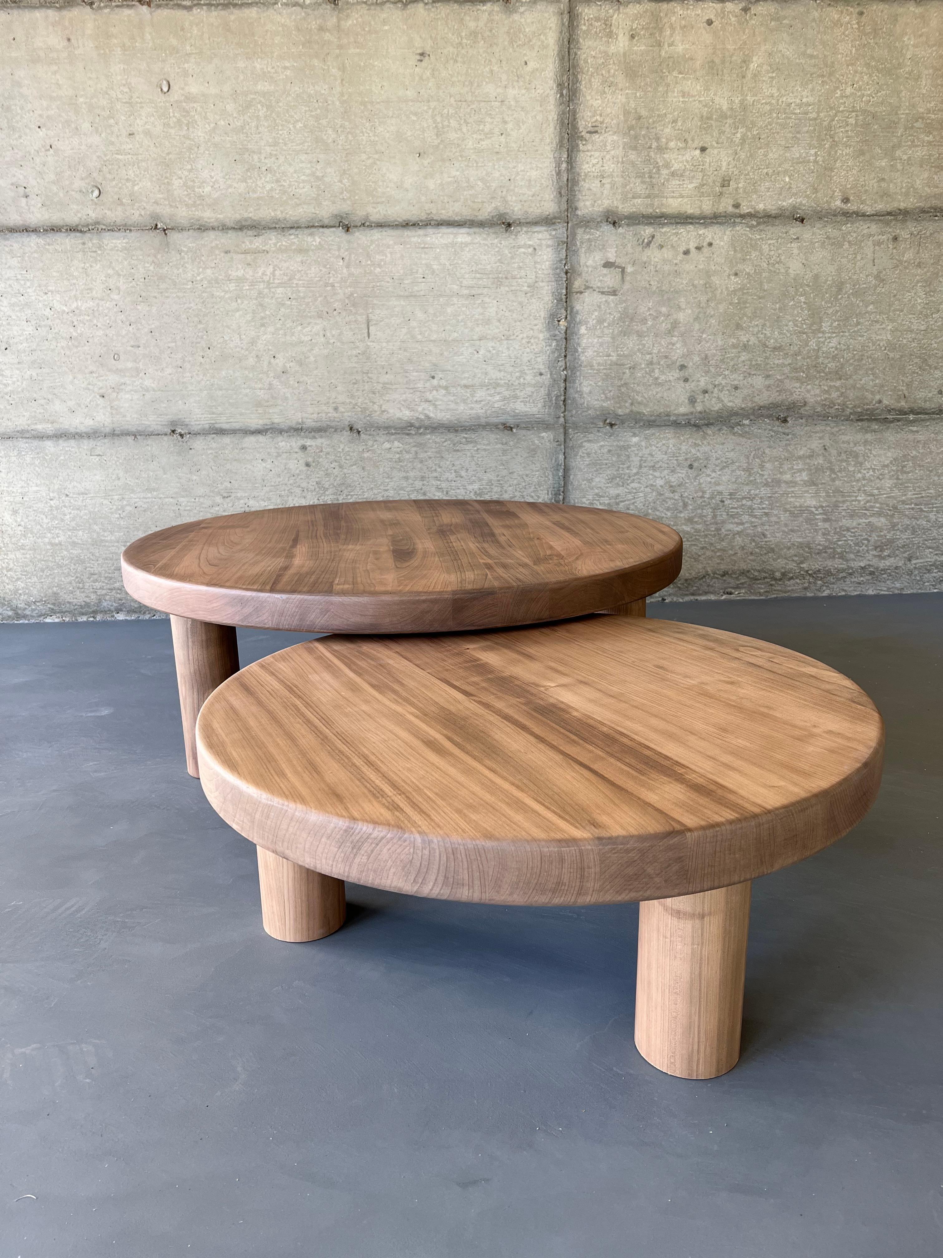 Duo of Mid-Century Style Coffee Tables in Solid Cherry Wood 9