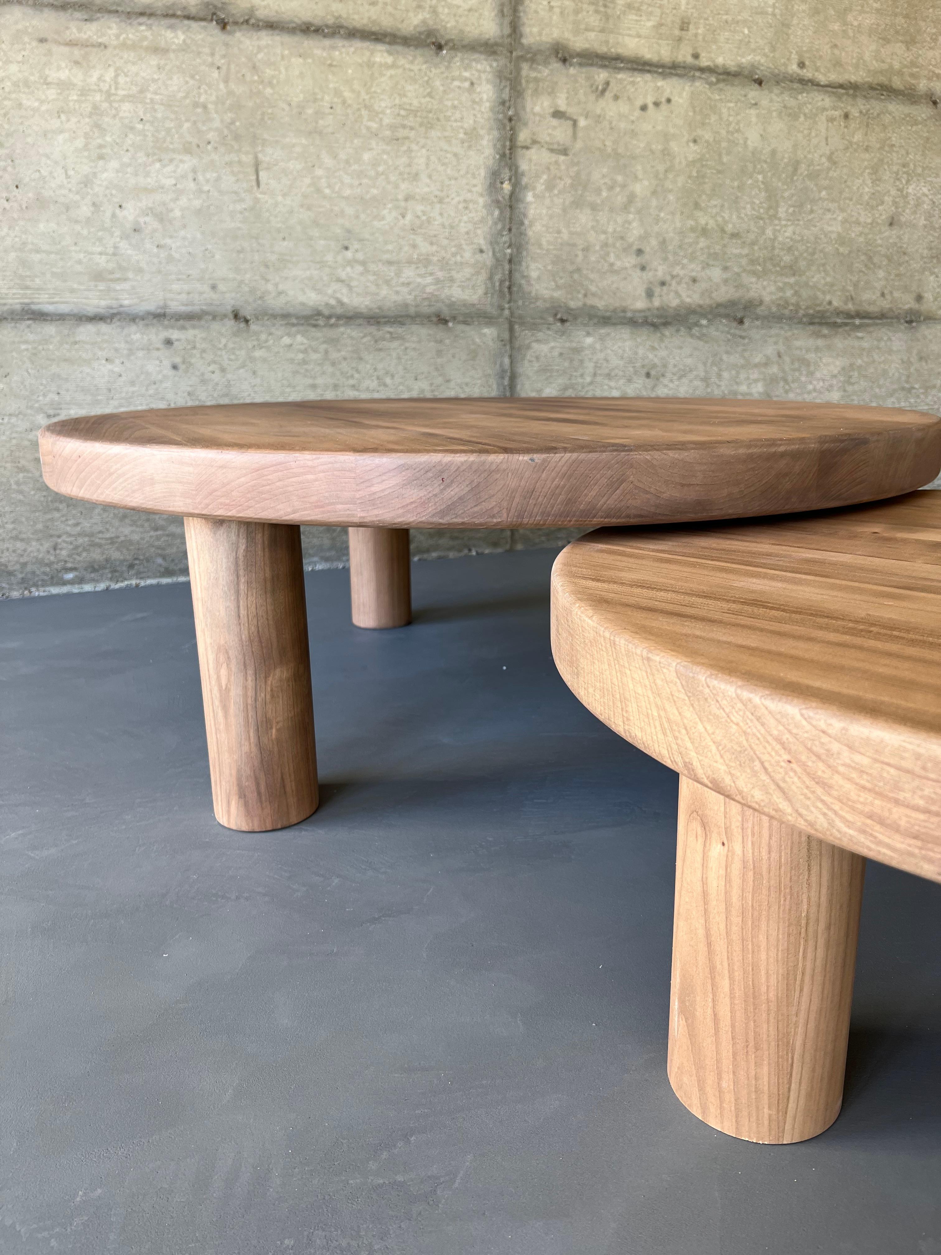 Duo of Mid-Century Style Coffee Tables in Solid Cherry Wood 12