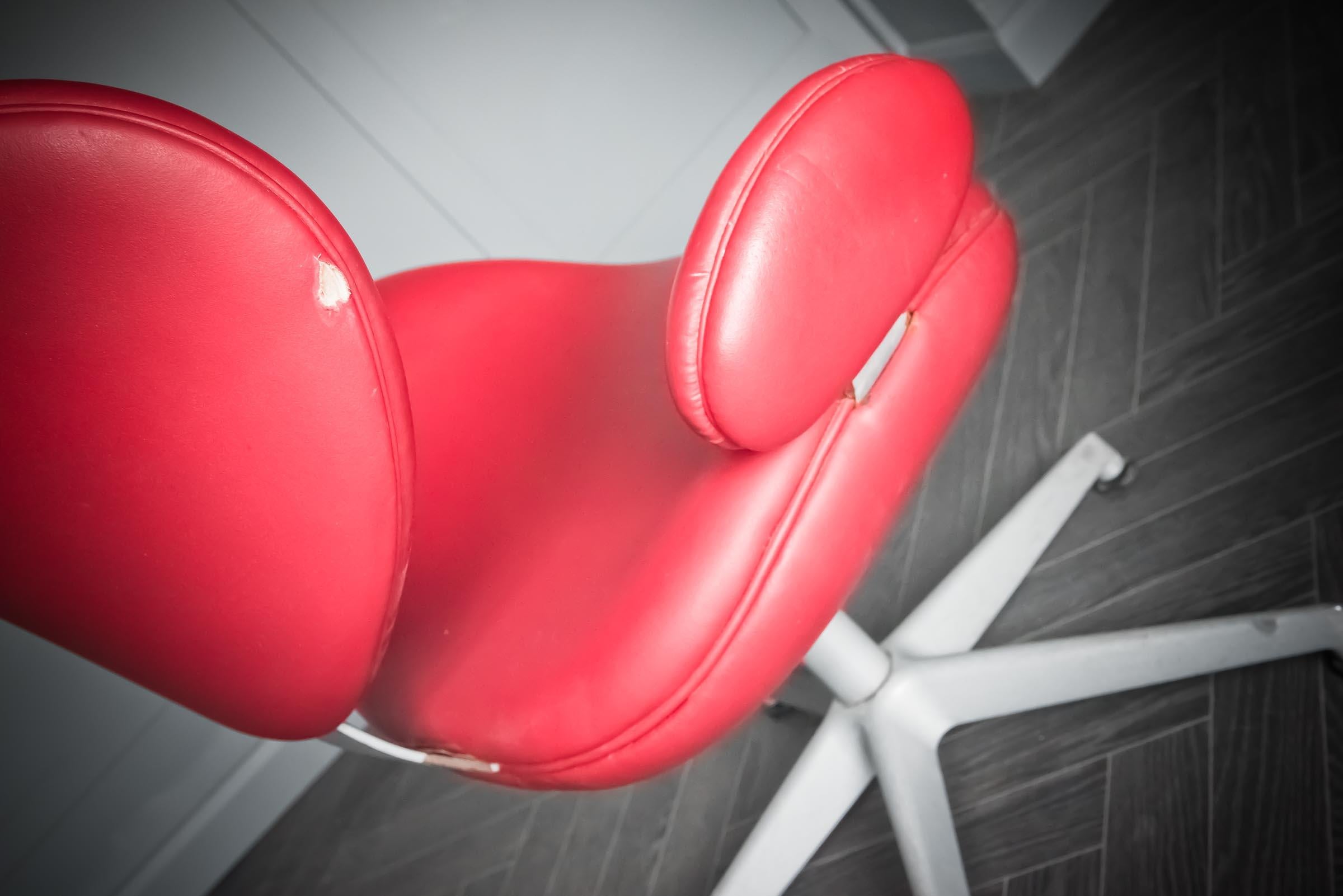 Duo of Red Salon Chairs For Sale 3
