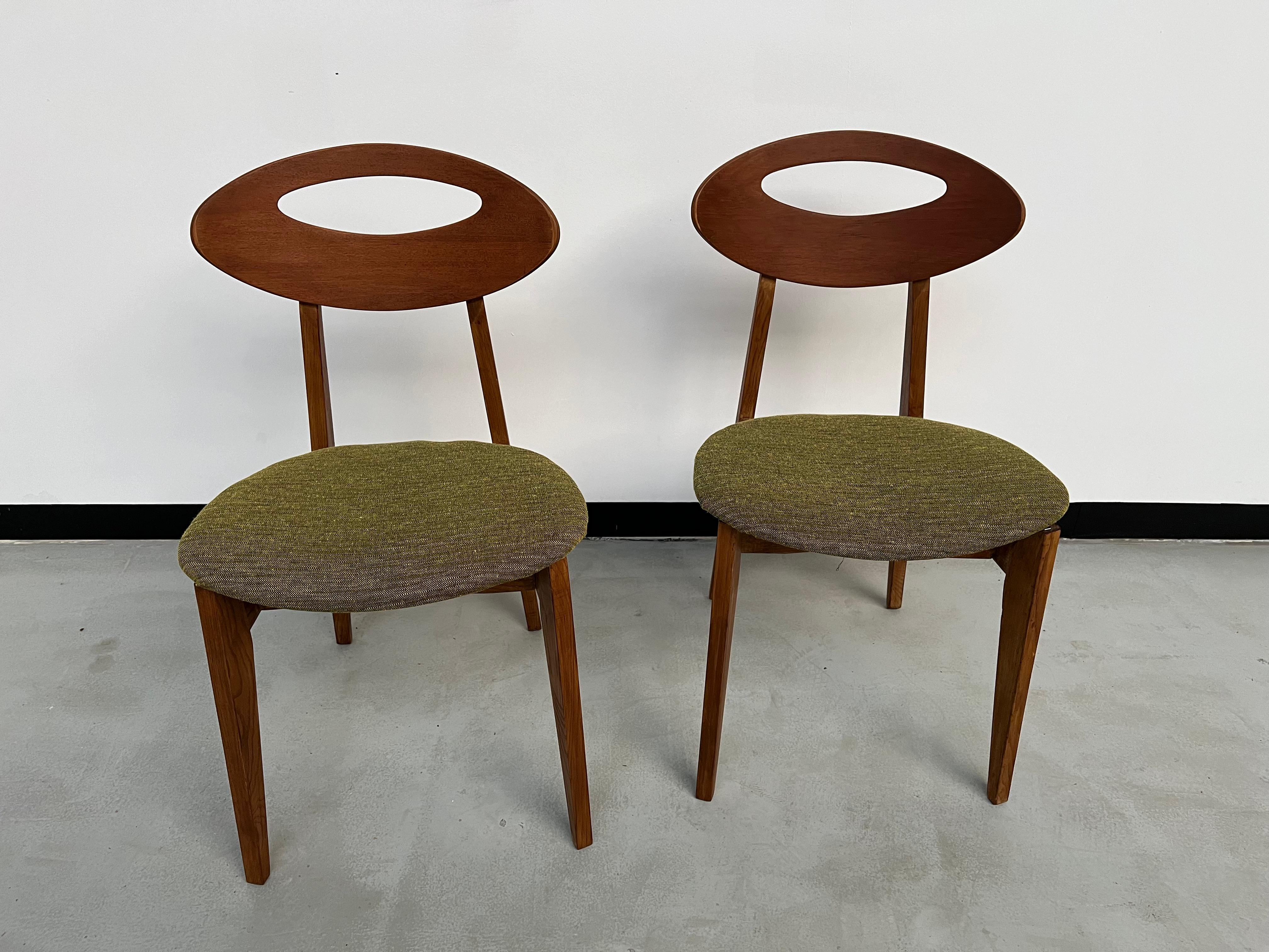  Duo of Roger Landault chairs for Sentou, France 50's 5