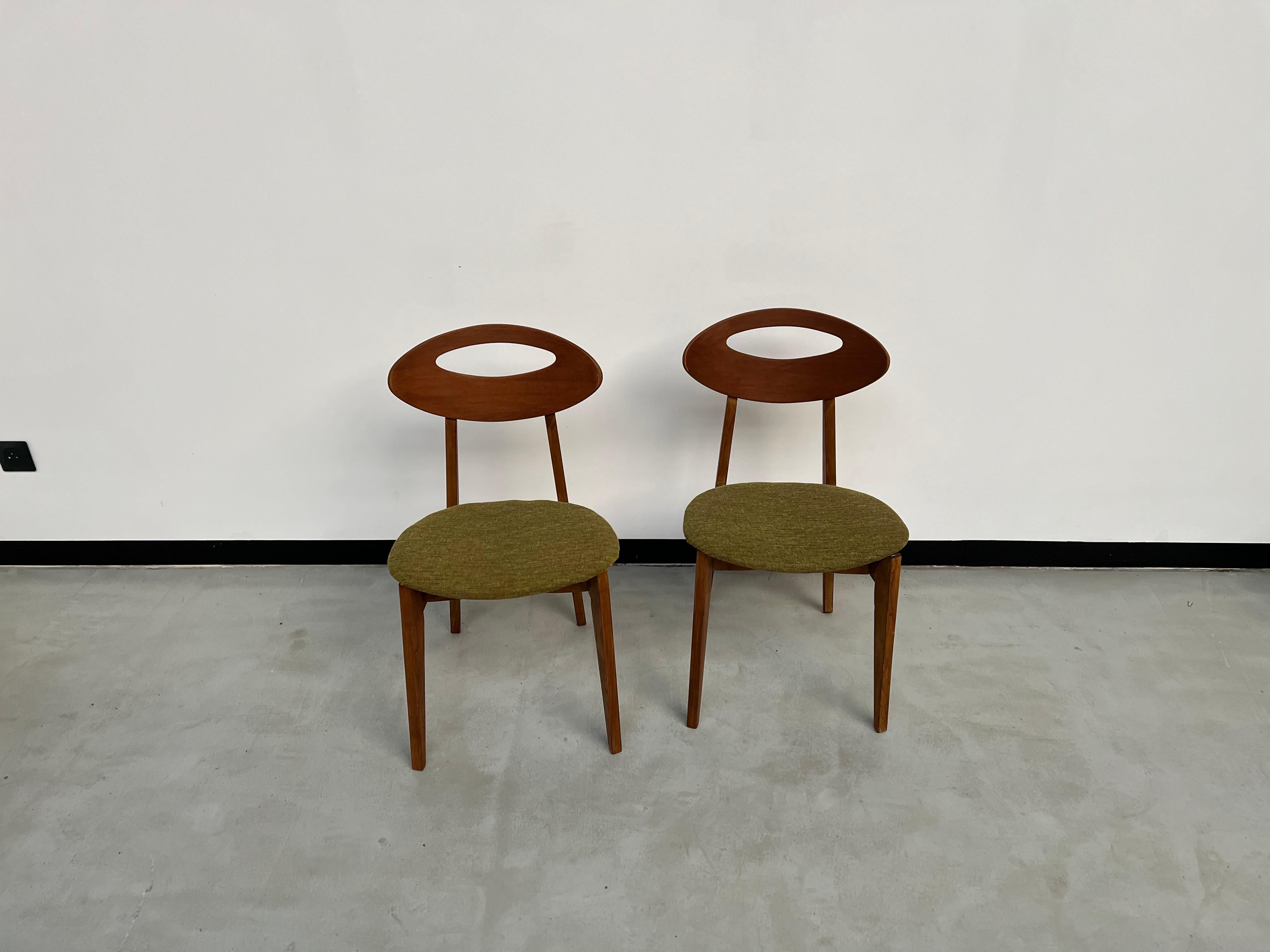 Duo of Roger Landault chairs for Sentou, France 50's 6