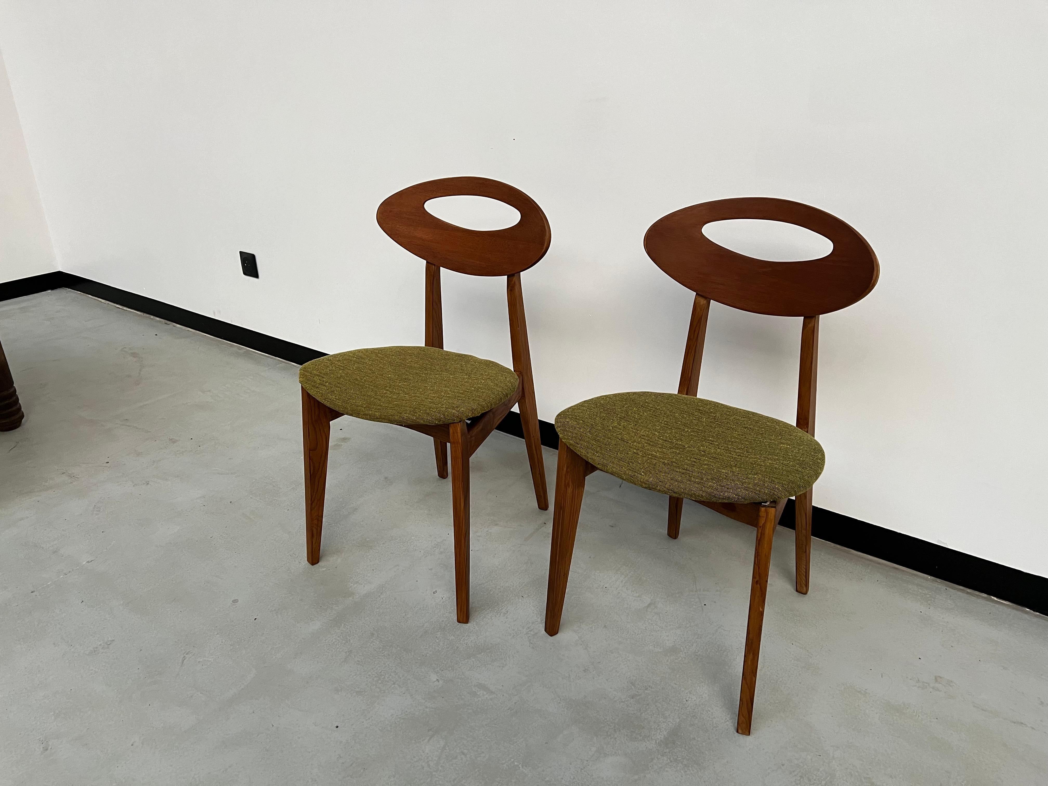  Duo of Roger Landault chairs for Sentou, France 50's 7