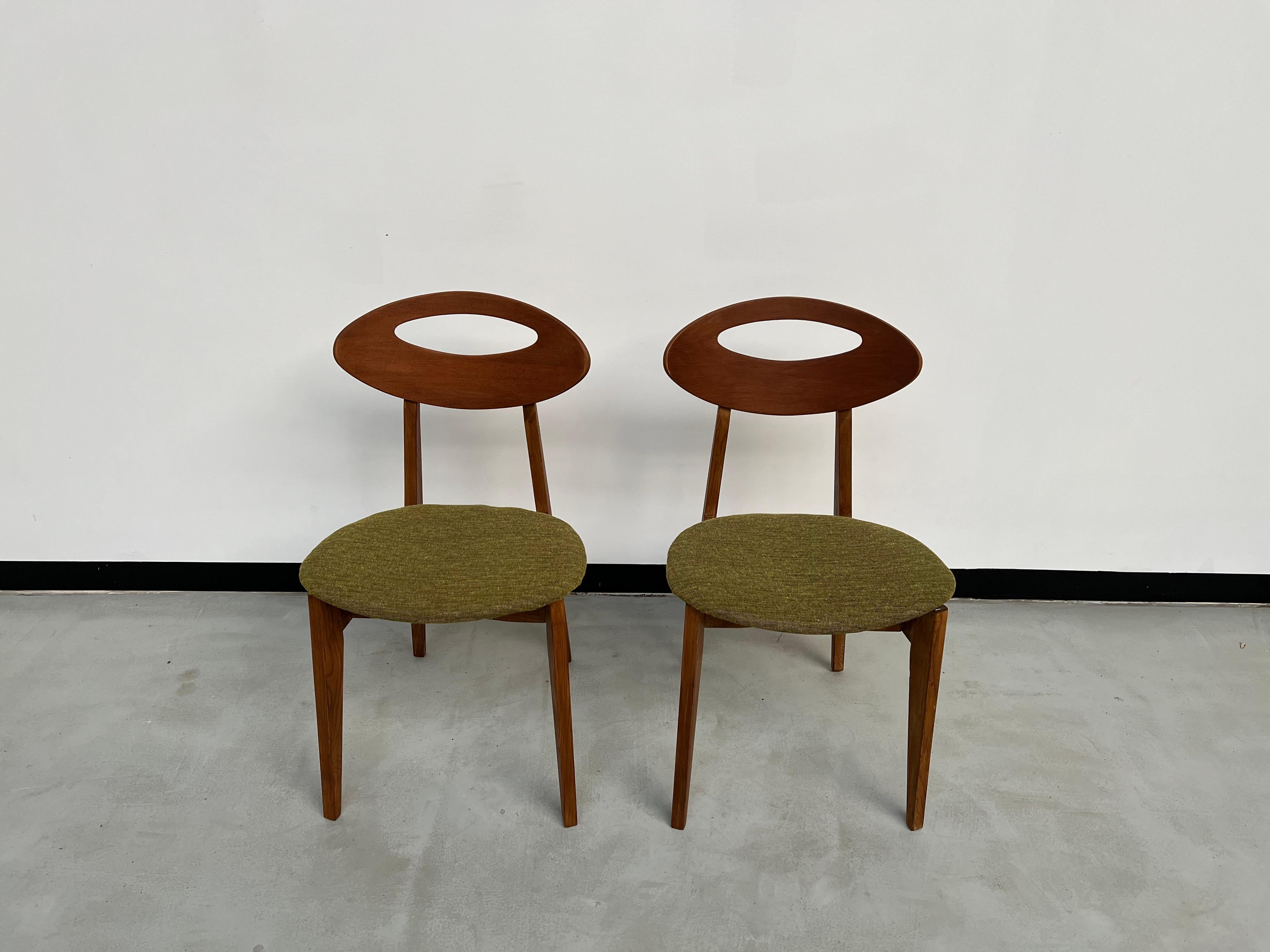 Duo of Roger Landault chairs for Sentou, France 50's 10