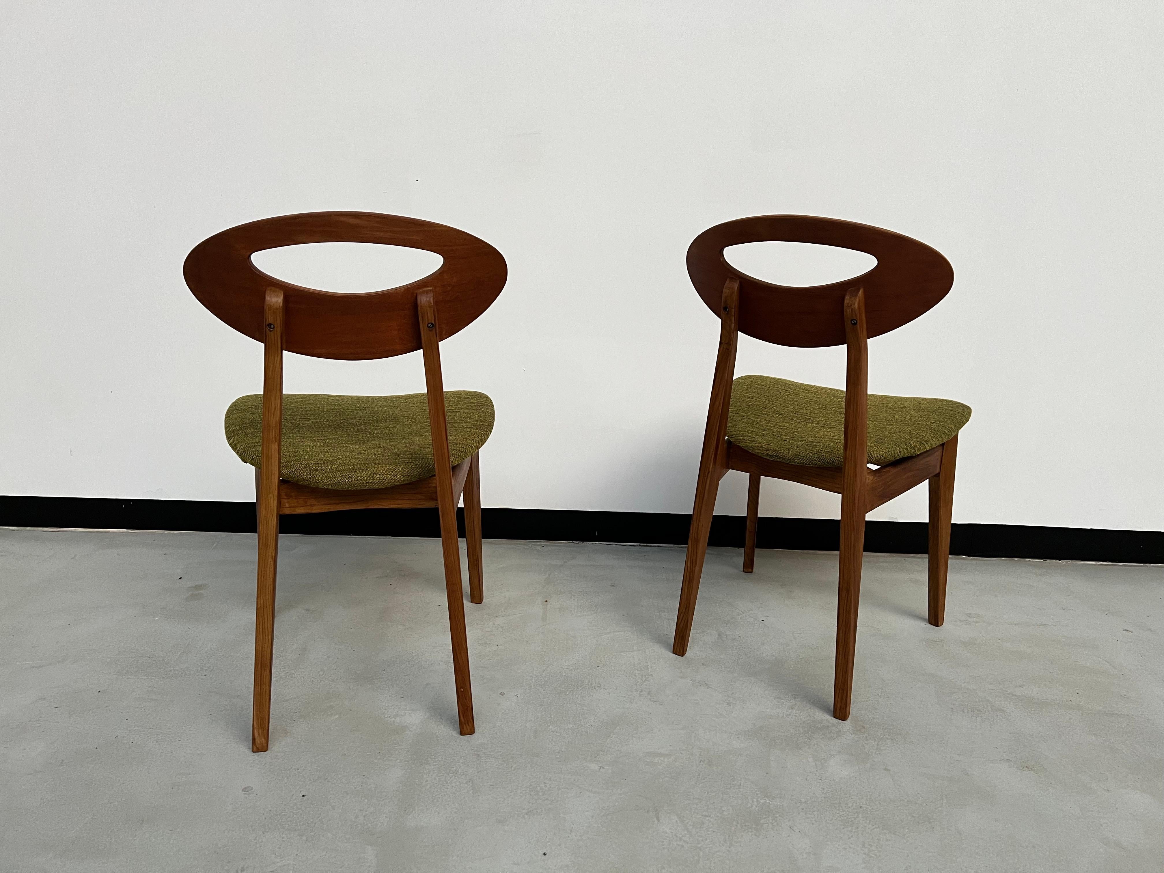 French  Duo of Roger Landault chairs for Sentou, France 50's