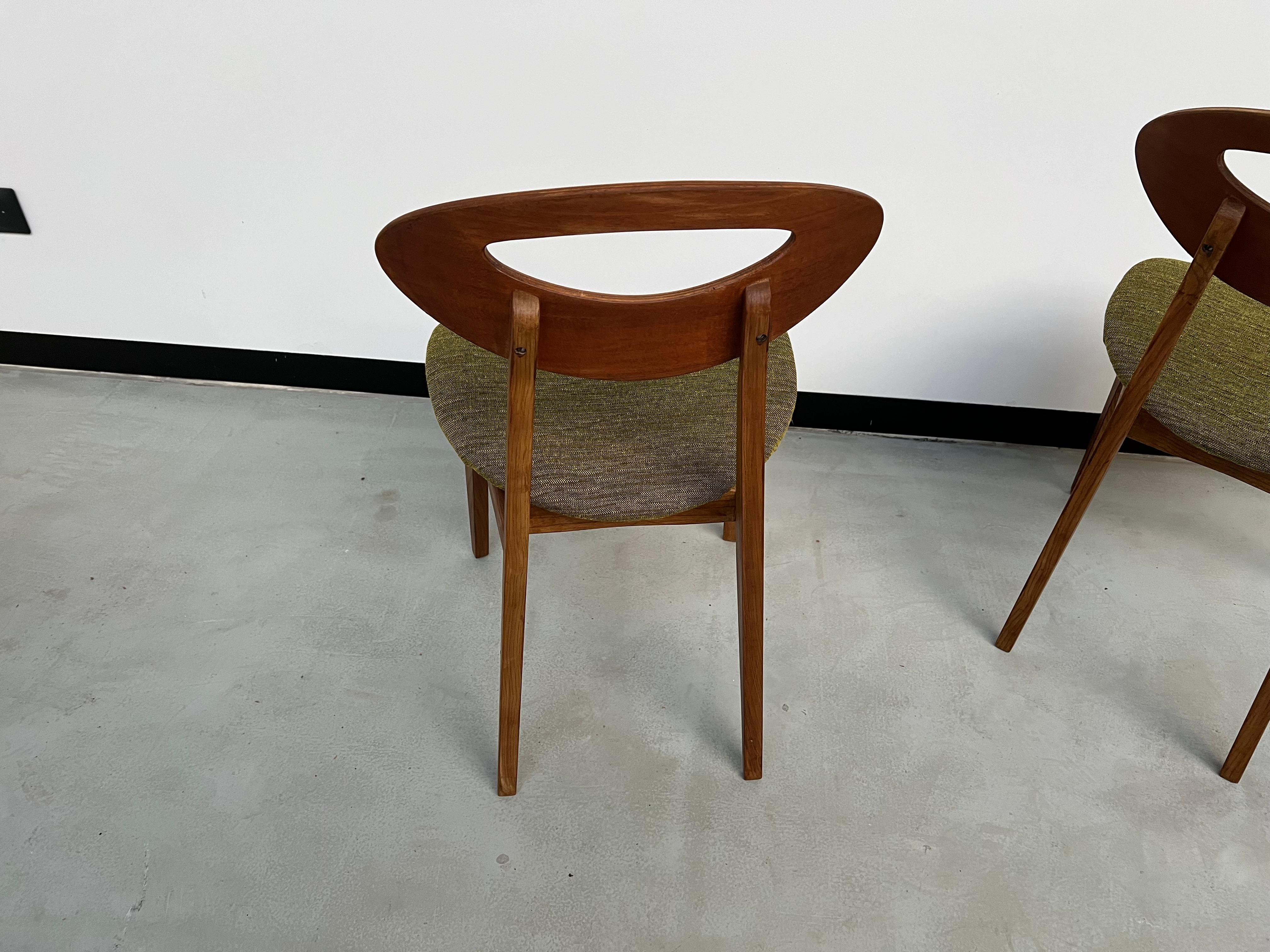 Mid-20th Century  Duo of Roger Landault chairs for Sentou, France 50's