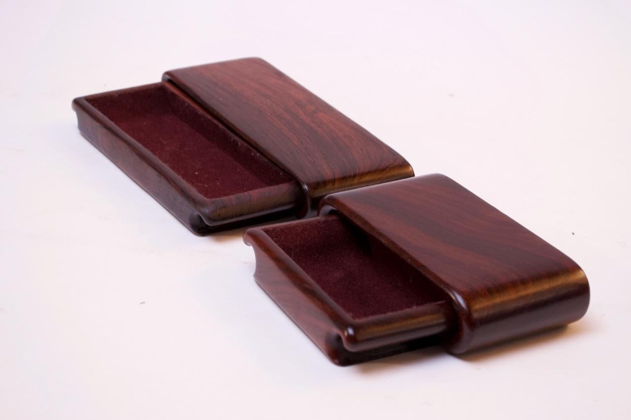 Duo of Sculptural Rosewood Jewelry Boxes by Richard Rothbard For Sale 4