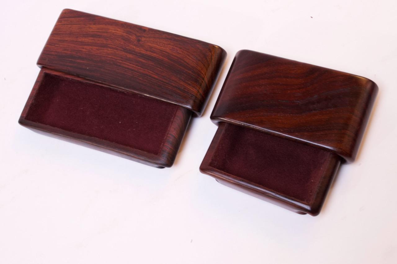 Duo of Sculptural Rosewood Jewelry Boxes by Richard Rothbard For Sale 5