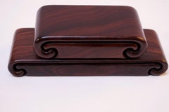 Duo di portagioie scultorei in palissandro di Richard Rothbard