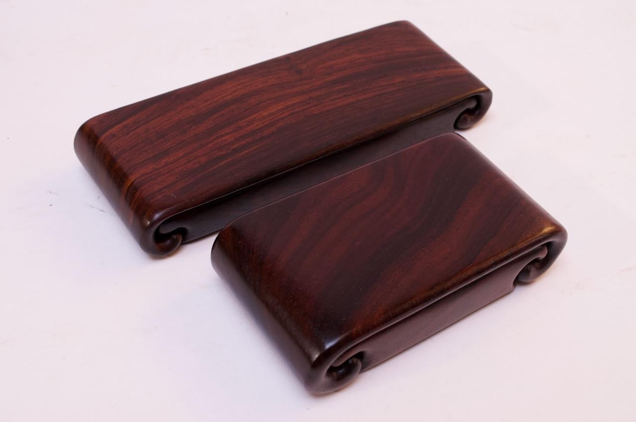 Late 20th Century Duo of Sculptural Rosewood Jewelry Boxes by Richard Rothbard For Sale