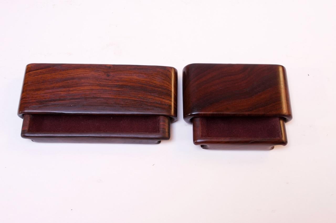 Duo of Sculptural Rosewood Jewelry Boxes by Richard Rothbard For Sale 2