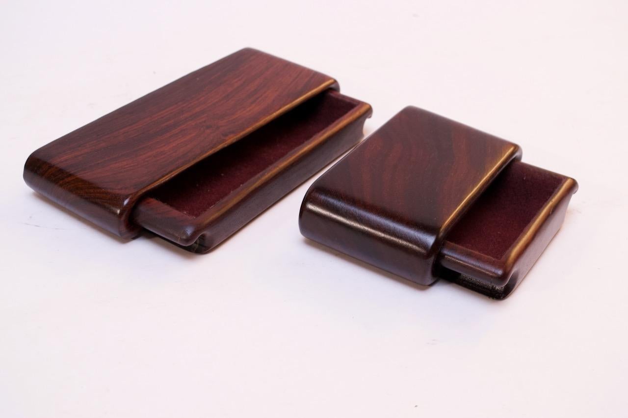 Duo of Sculptural Rosewood Jewelry Boxes by Richard Rothbard For Sale 3