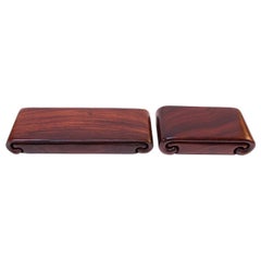 Duo of Sculptural Rosewood Jewelry Boxes by Richard Rothbard