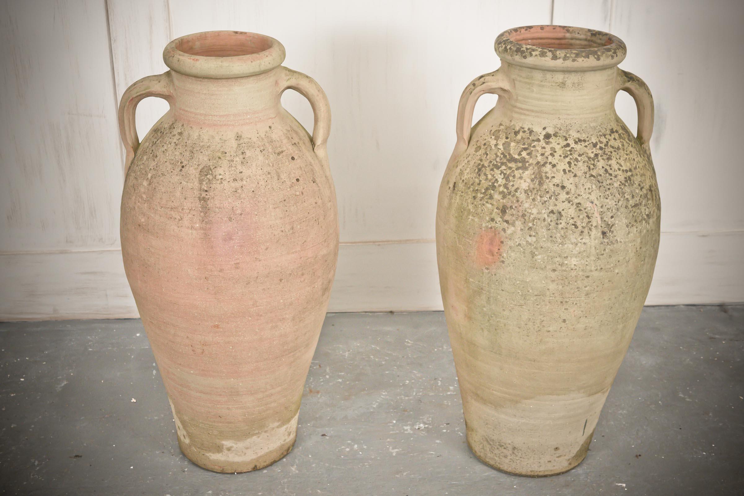Duo of Teracotta Greek Weathered Urns In Good Condition In Alton, GB
