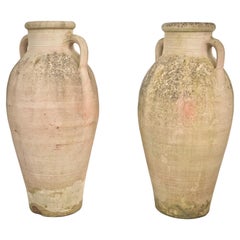 Duo of Teracotta Greek Weathered Urns