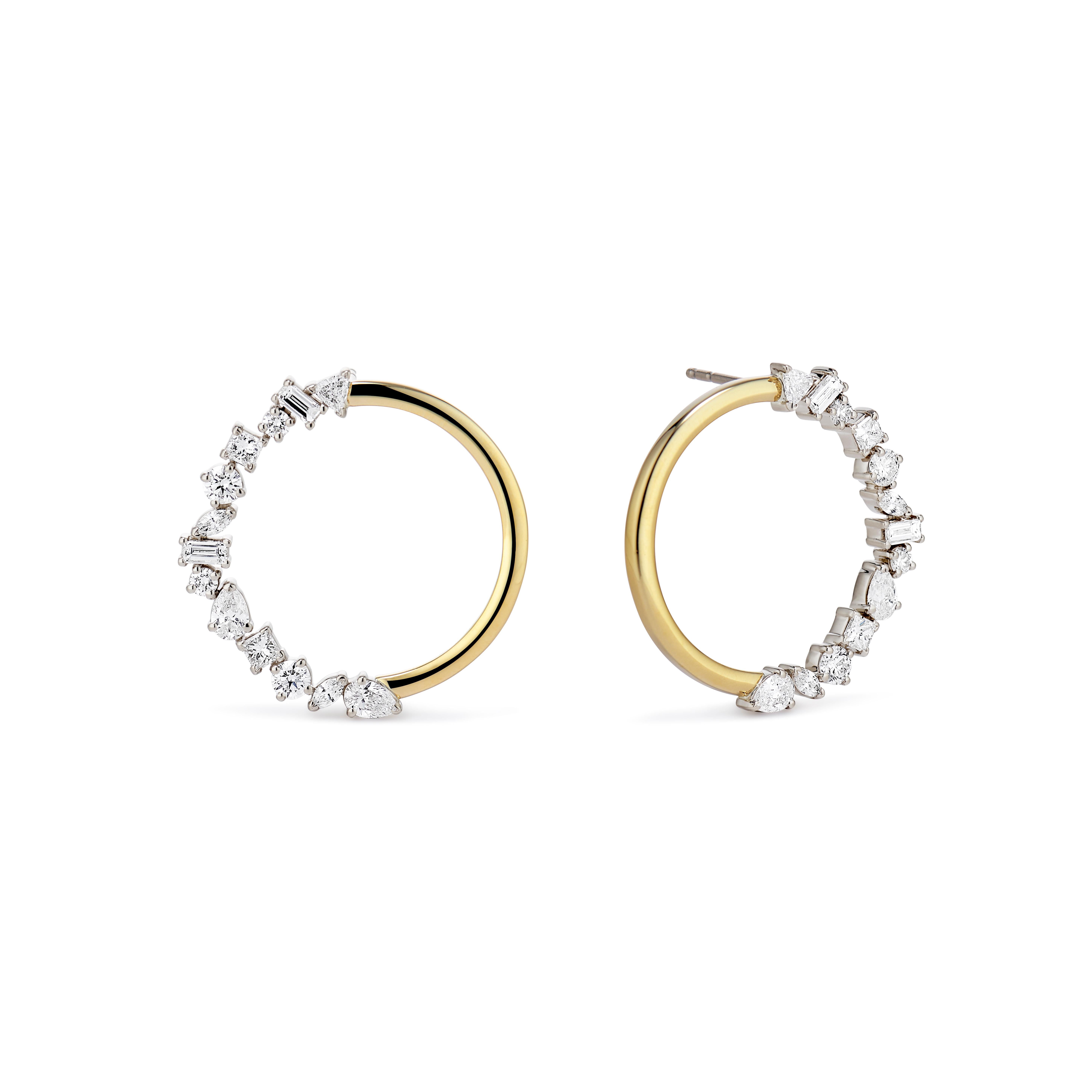Contemporary Duo Orbit Cluster Earrings For Sale