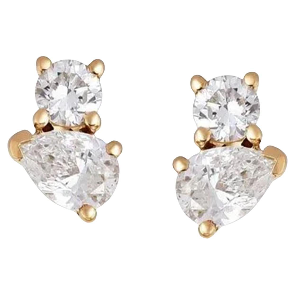0.19ct Diamond 14K Yellow Gold Stud Earrings