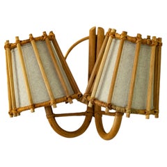 Duo Rattan Wall Sconce  Handcrafted Pencil Reed Artisan Lighting