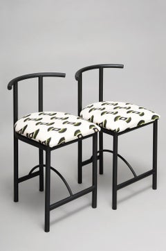 Duo Set, Diner Metal Chair, Wax Cotton Textile, Contemporary Style