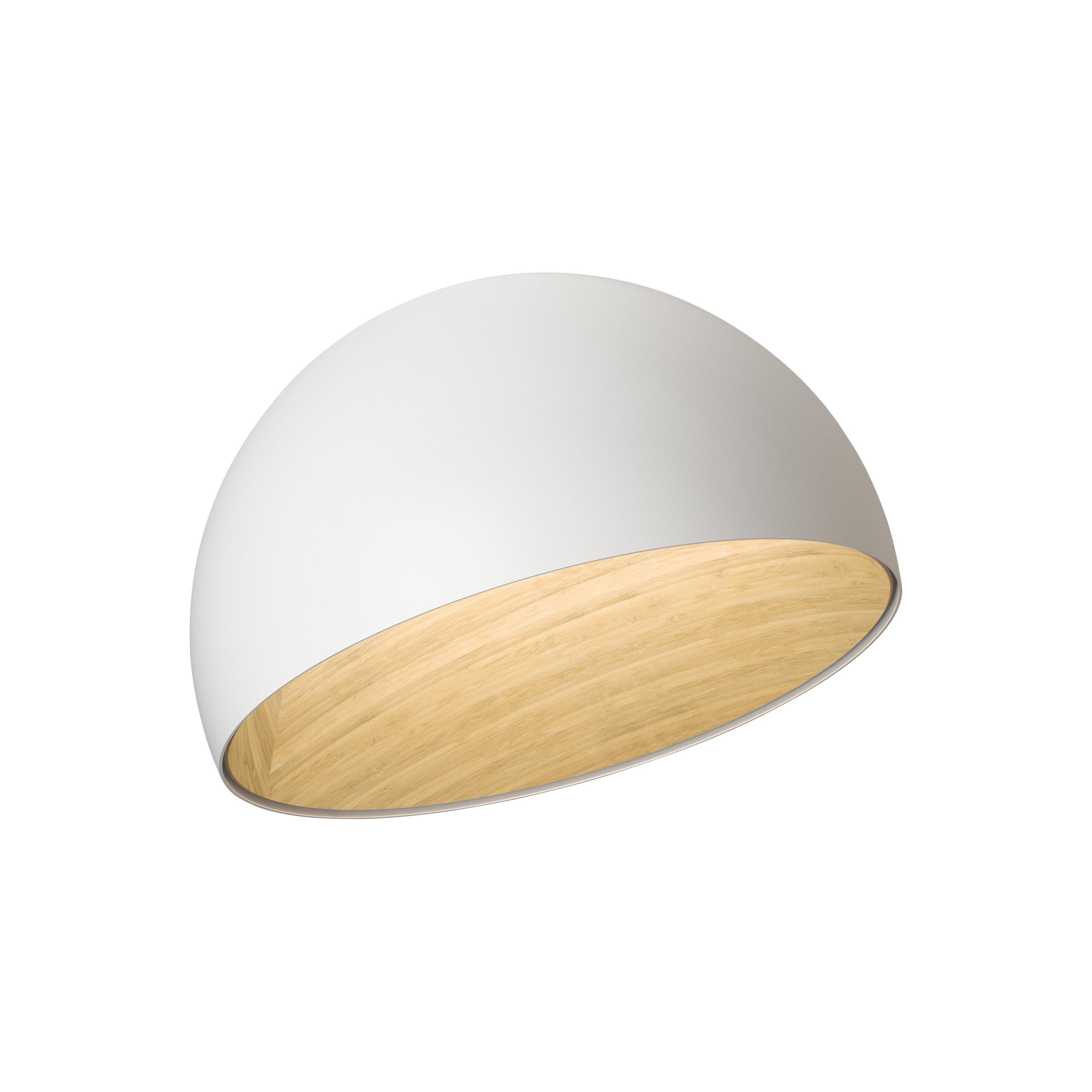 DUO Tilted Bowl Ceiling Light in White by Ramos & Bassols For Sale