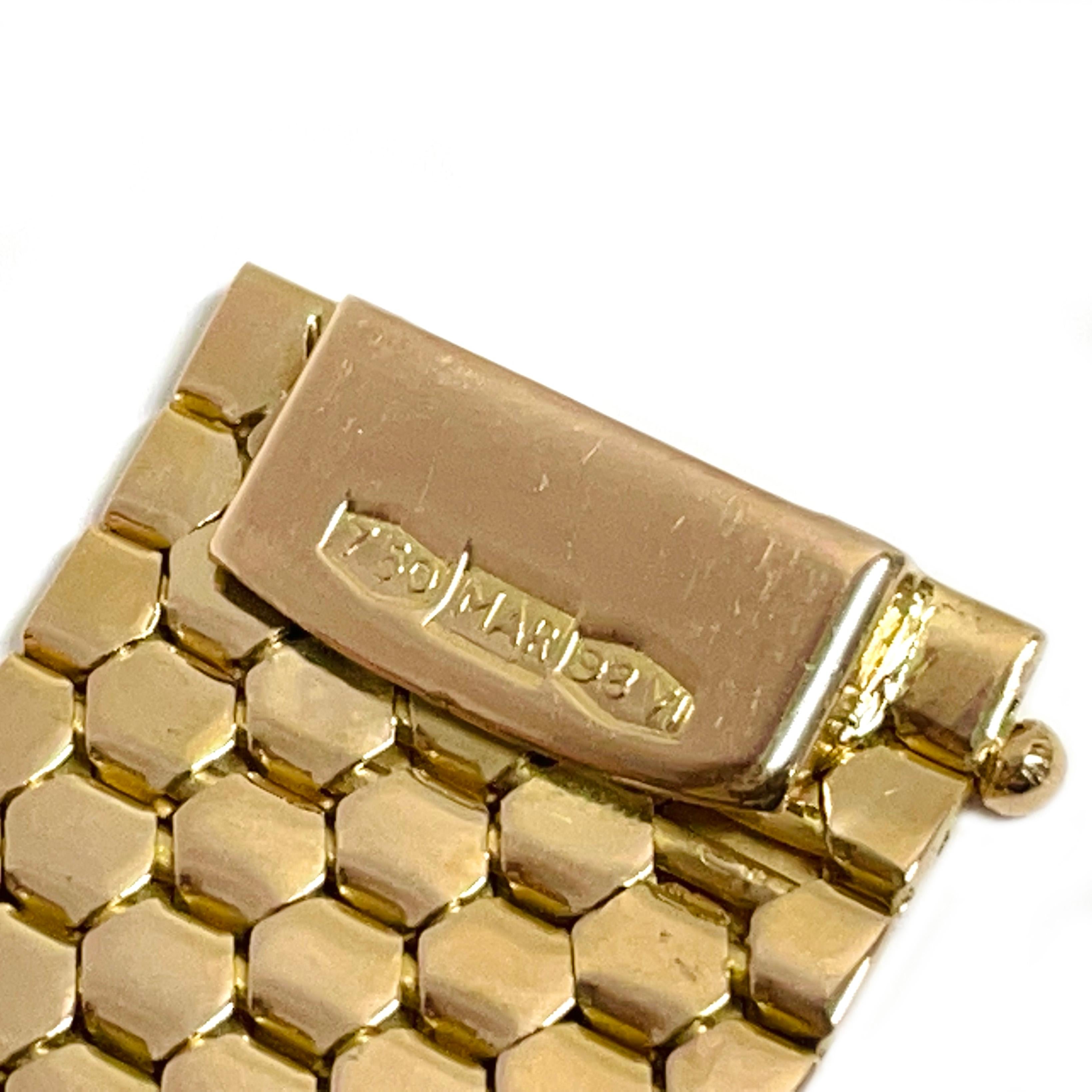 Women's or Men's Duo Tone Diamond-Cut Honeycomb Bracelet For Sale