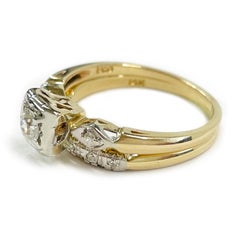 Duo Tone Diamond Wedding Ring Set