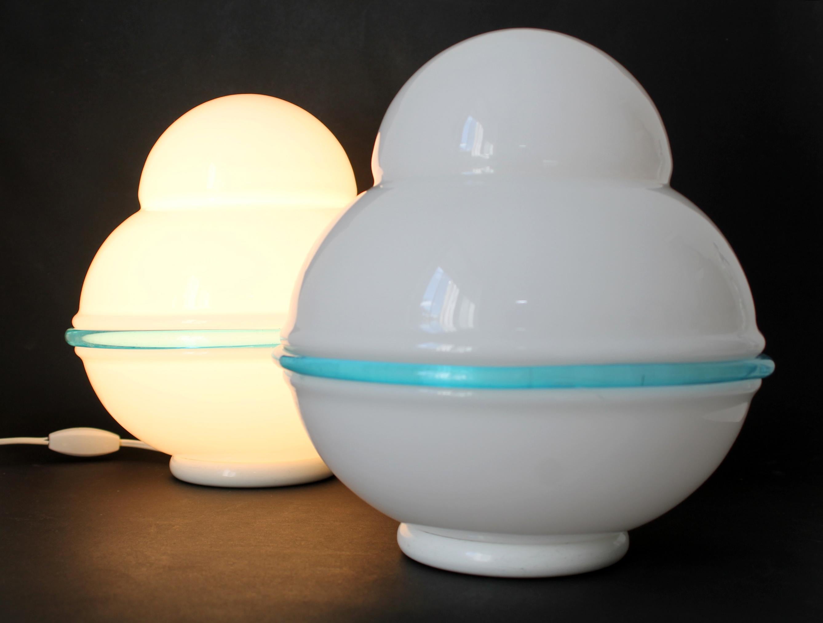 DUO))) Vintage Murano by LEUCOS table/desk lamps (26H x 23Dcm) Real eye catcher! For Sale 1