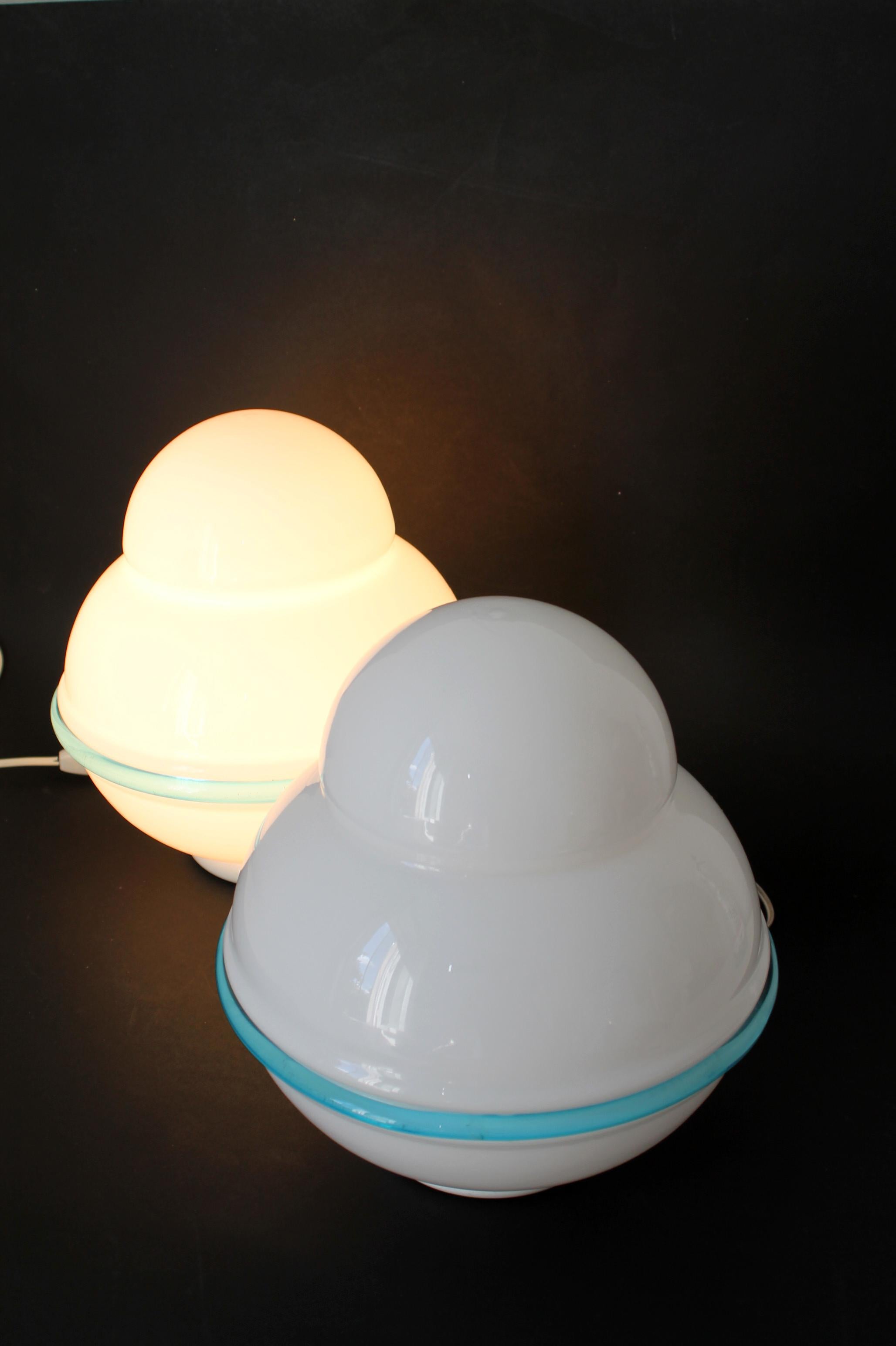 DUO))) Vintage Murano by LEUCOS table/desk lamps (26H x 23Dcm) Real eye catcher! For Sale 3