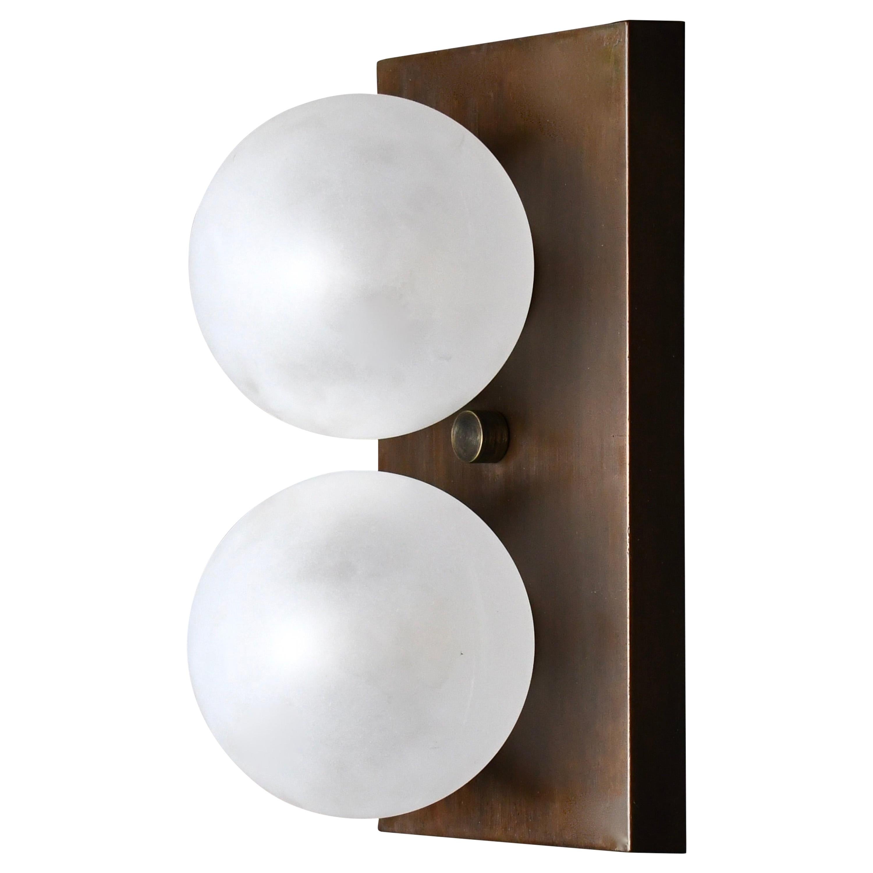 DUO Wall Sconce in Bronze and Blown Opal Glass by Blueprint Lighting, 2020