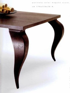 DUONG Square Black Sandbasted Dining Table with Hand Carved Legs