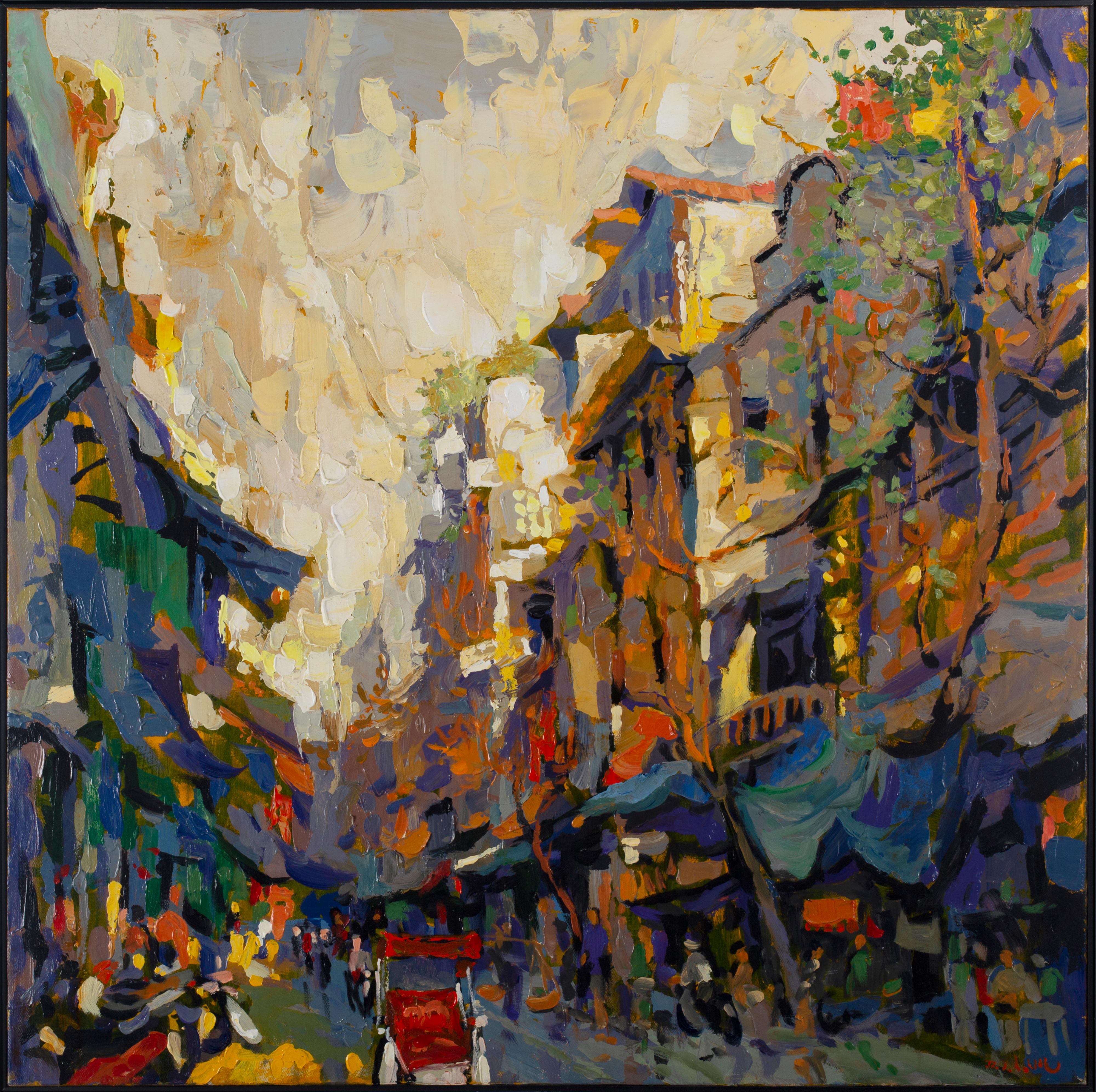 Duong Viet Nam is a Vietnamese contemporary artist known for his Post-Impressionistic style of painting. He often captures city scenes during busy parts of the day.  In his paintings you notice the French architecture which is seen throughout Hanoi.