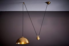 DUOS 36 Pendant Lamp with Side Pull in Brass by Florian Schulz, Germany