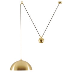 Antique DUOS 36 Pendant Lamp with Side Pull in Brass by Florian Schulz, Germany