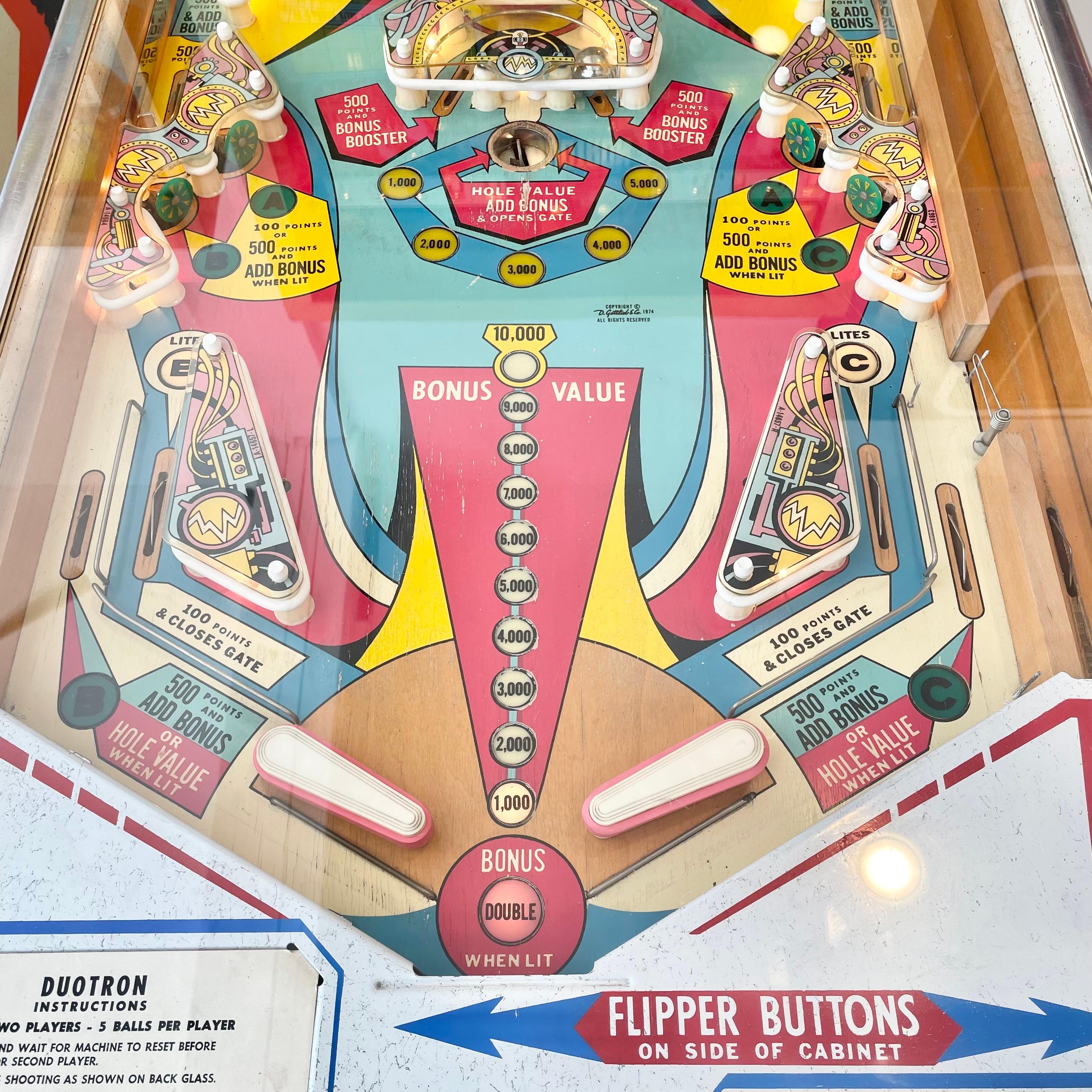 Duotron Pinball Arcade Game, 1974 USA For Sale 7
