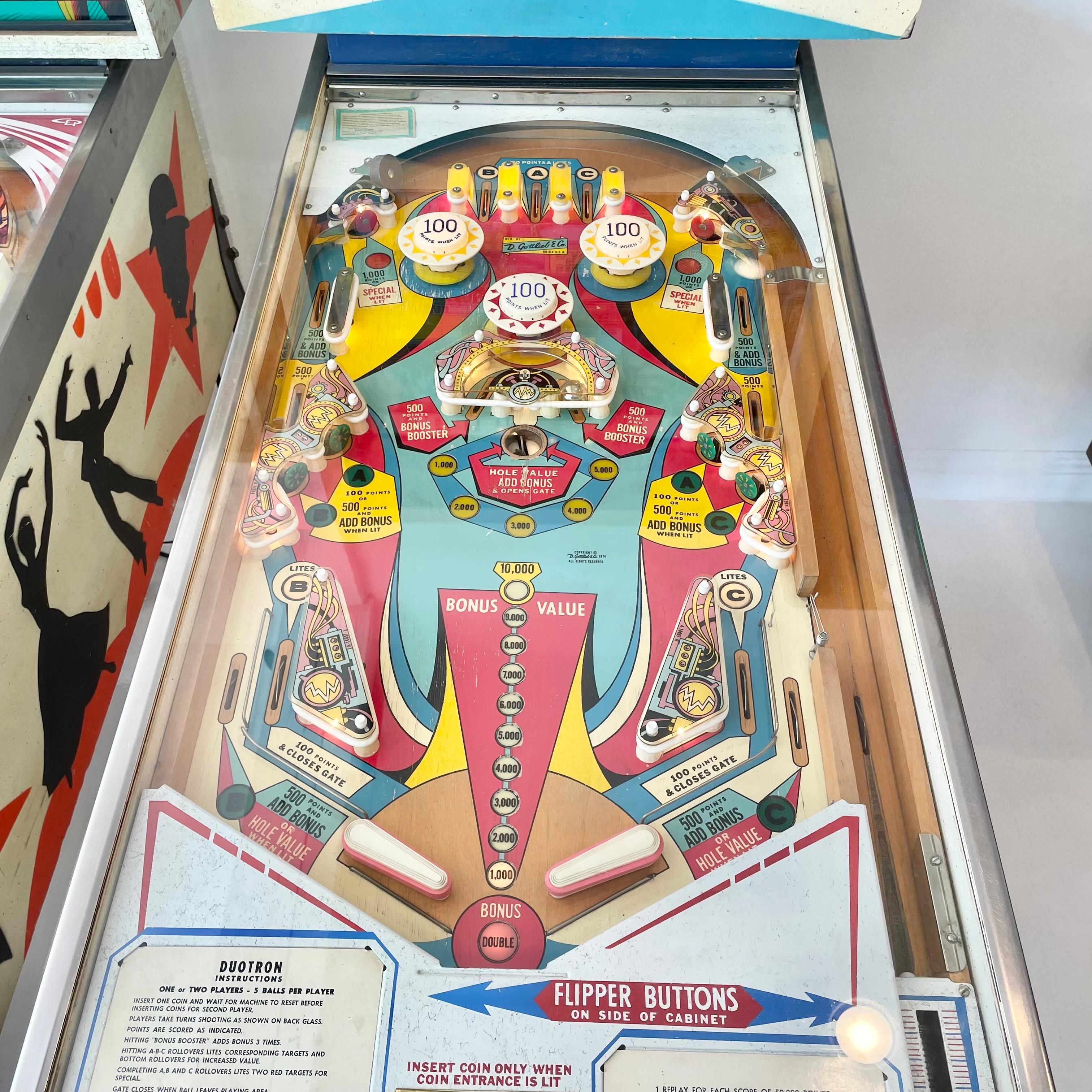 Duotron Pinball Arcade Game, 1974 USA For Sale 11