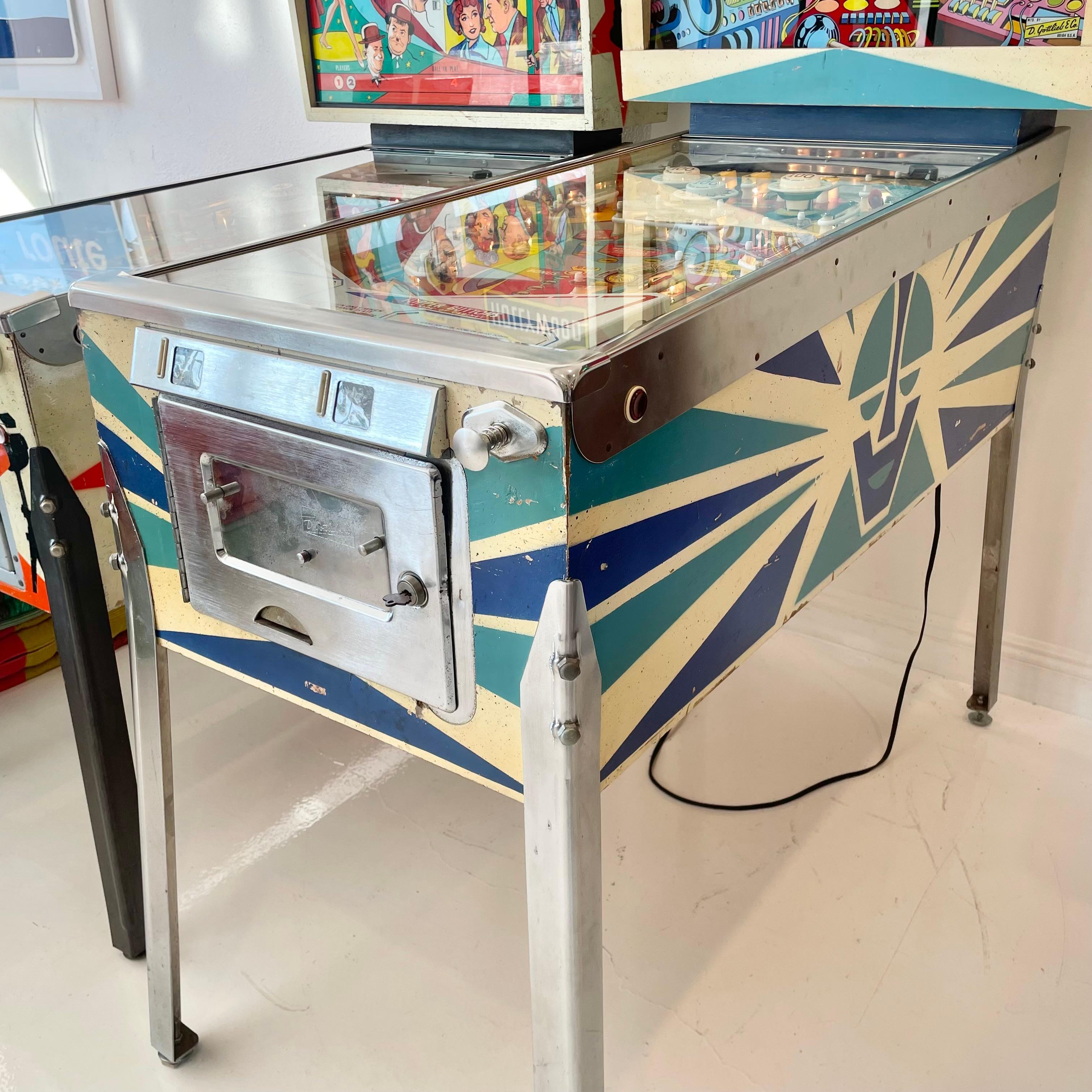 Hand-Painted Duotron Pinball Arcade Game, 1974 USA For Sale