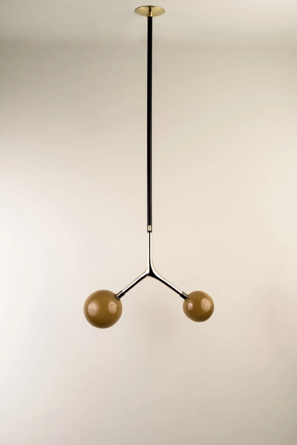 Post-Modern Vermilion Dupla Pendant Lamp by Isabel Moncada For Sale