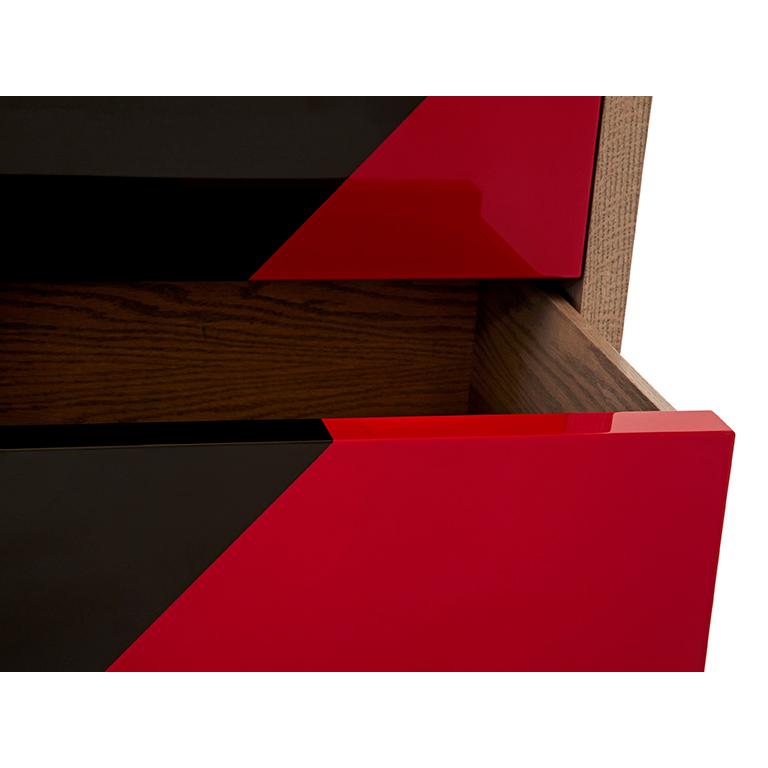 Kommode im Duplex-Stil aus schwarzem und rotem Lack  im Zustand „Neu“ im Angebot in Ridgewood, NY