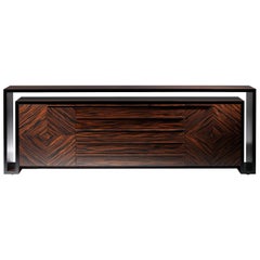 Duplo U Contemporary and Customizable Sideboard in Composed Ebony 
