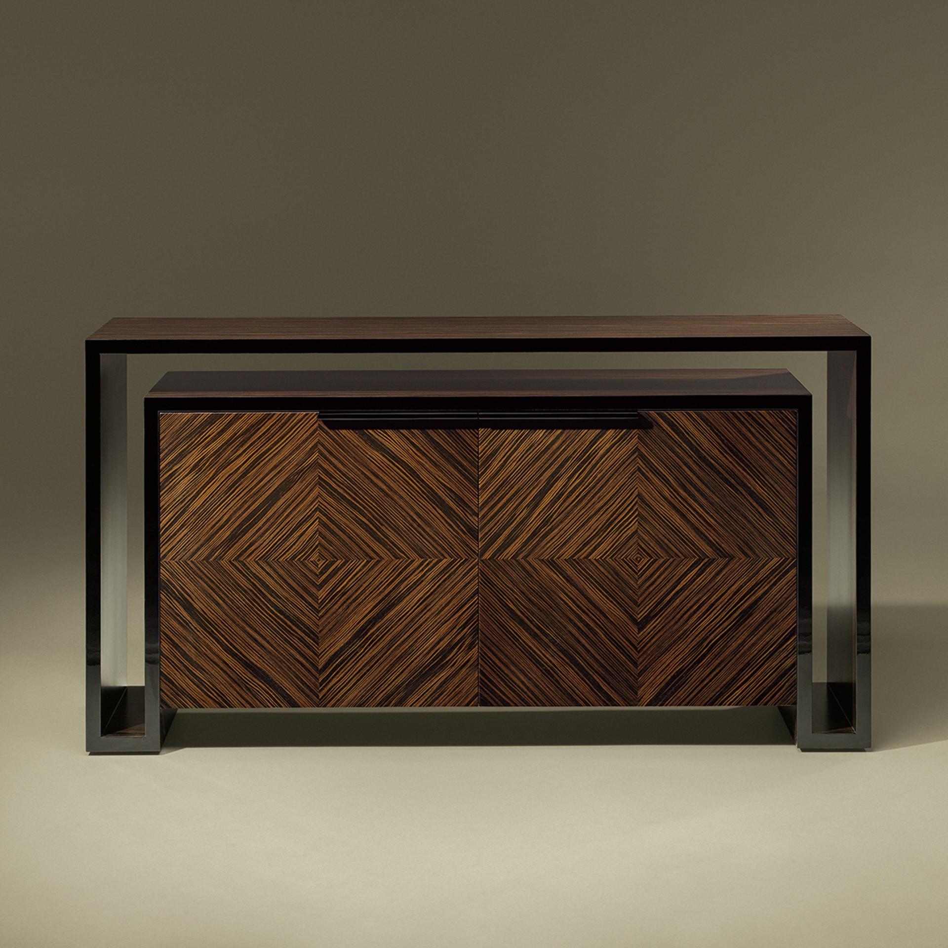 Portuguese Duplo U Contemporary and Customizable Sideboard in Lignum Vitae by Luísa Peixoto For Sale