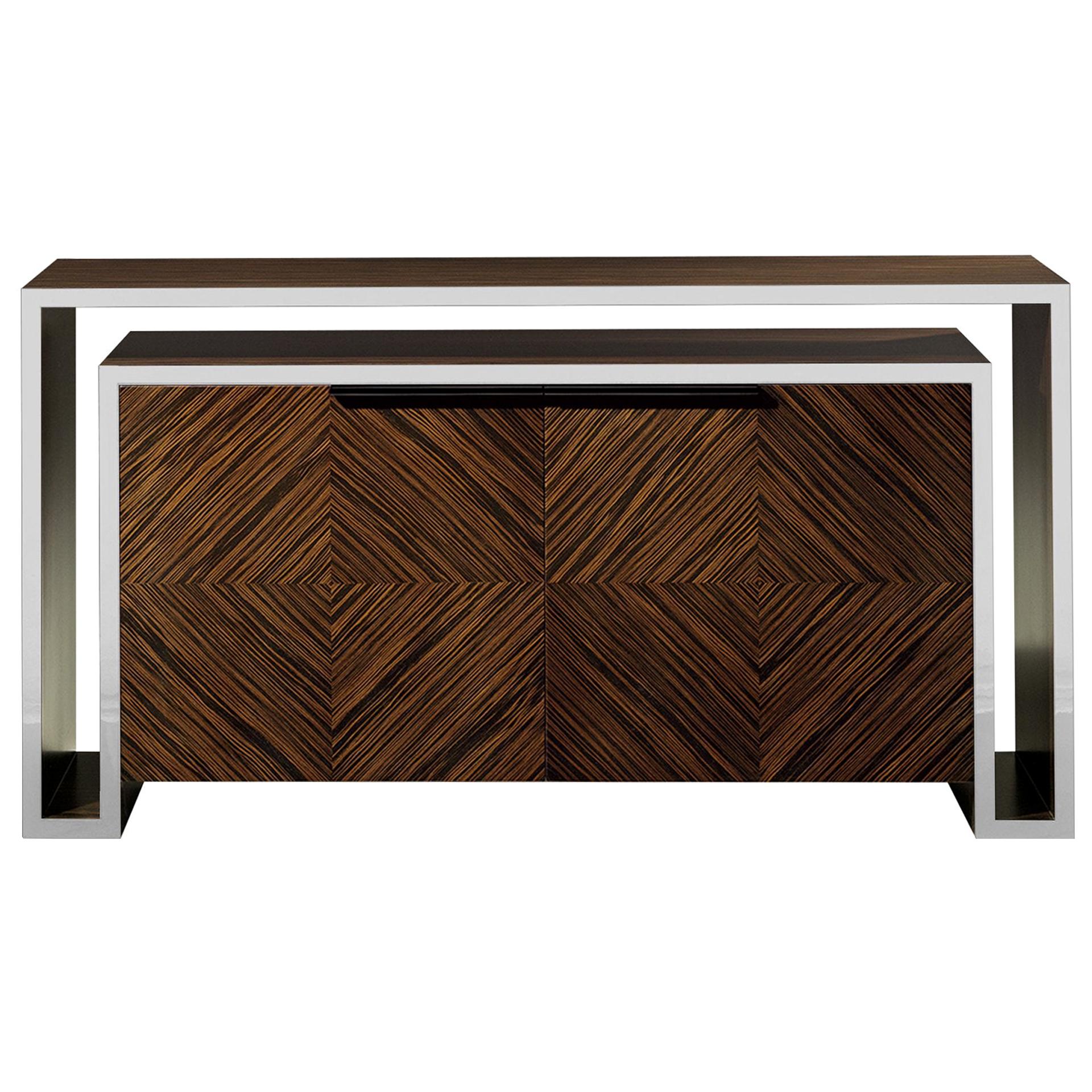 Duplo U White Pearl Contemporary Sideboard by Luísa Peixoto