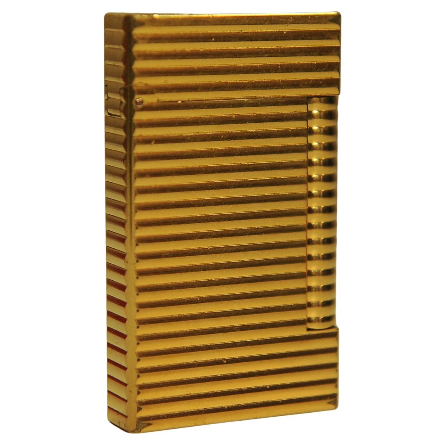 Dupont 18ct Gold Plated Briquet De Poche Lighter With Original Box & Papers For Sale 3