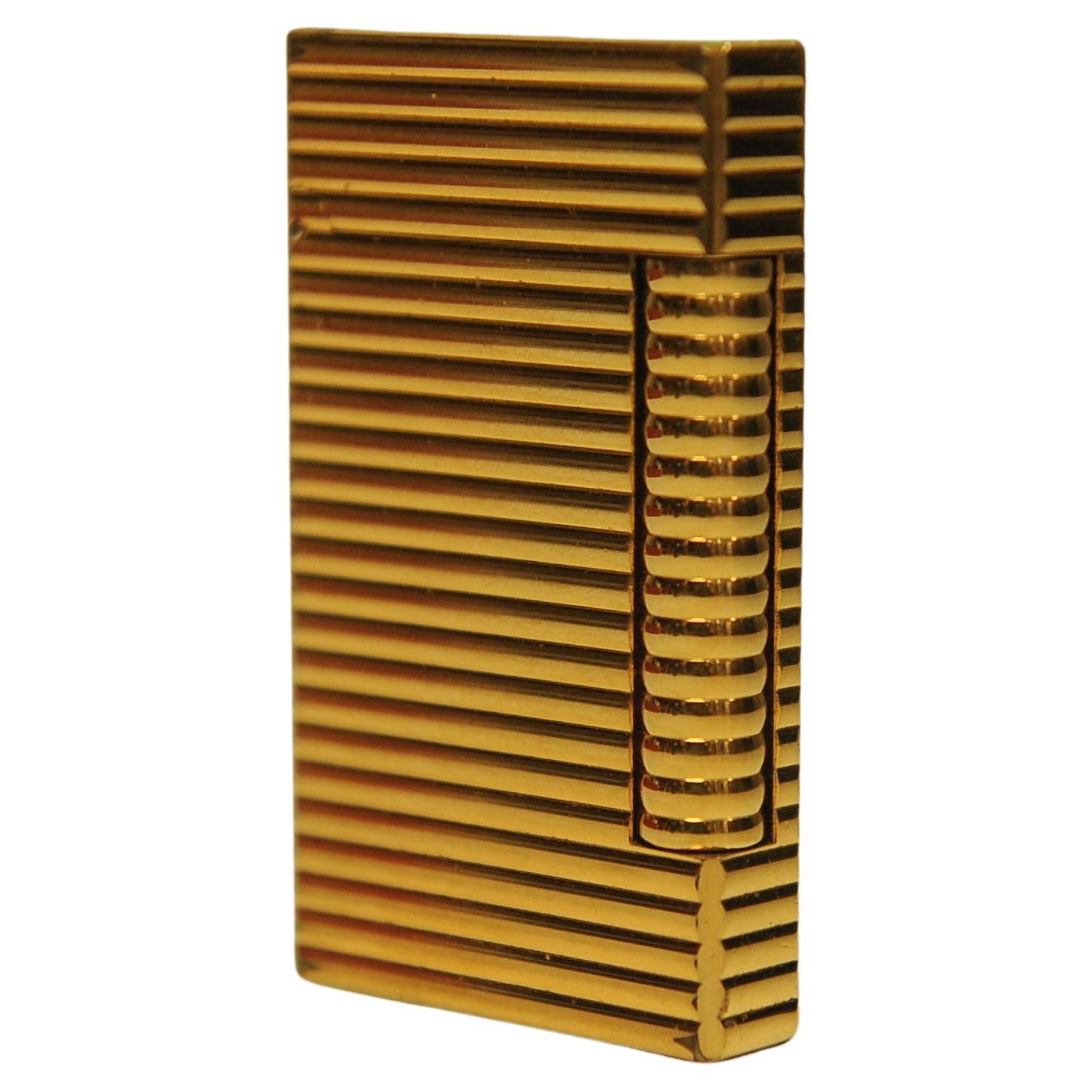 Dupont 18ct Gold Plated Briquet De Poche Lighter With Original Box & Papers For Sale 4