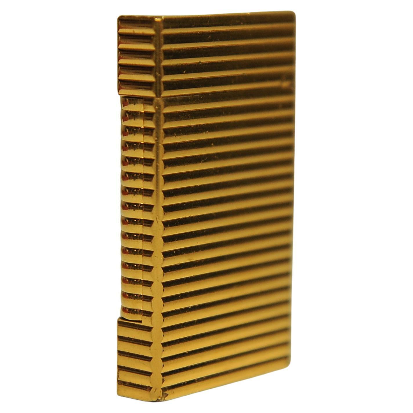 Dupont 18ct Gold Plated Briquet De Poche Lighter With Original Box & Papers For Sale 6