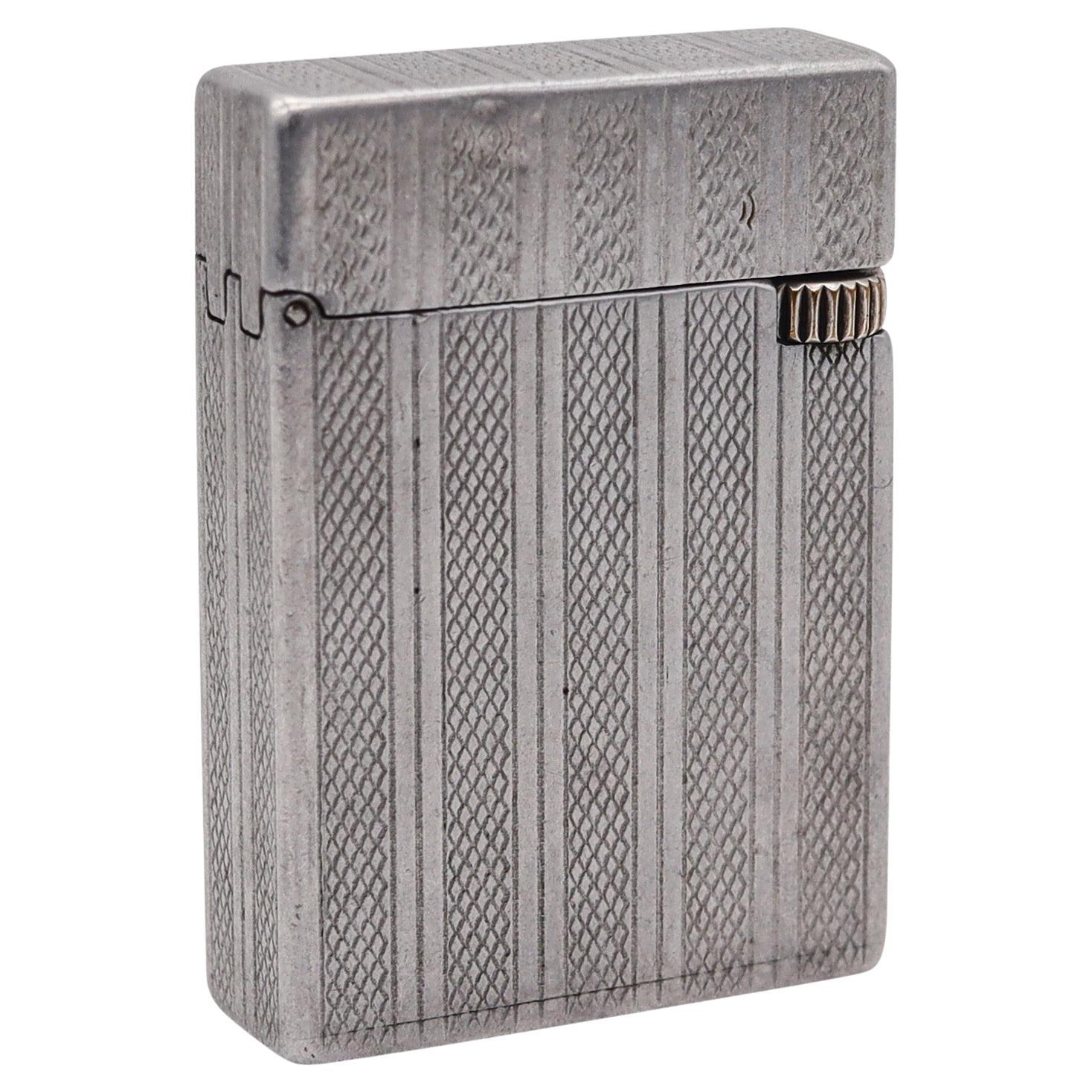 DUPONT Paris 1940-1945 Deco Petrol Pocket Lighter In Solid Aluminum