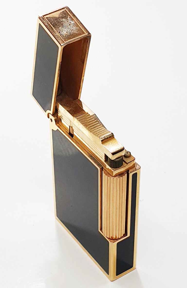 Dupont Vintage Lighter GoldPlated and Black Laque de Chine at 1stDibs