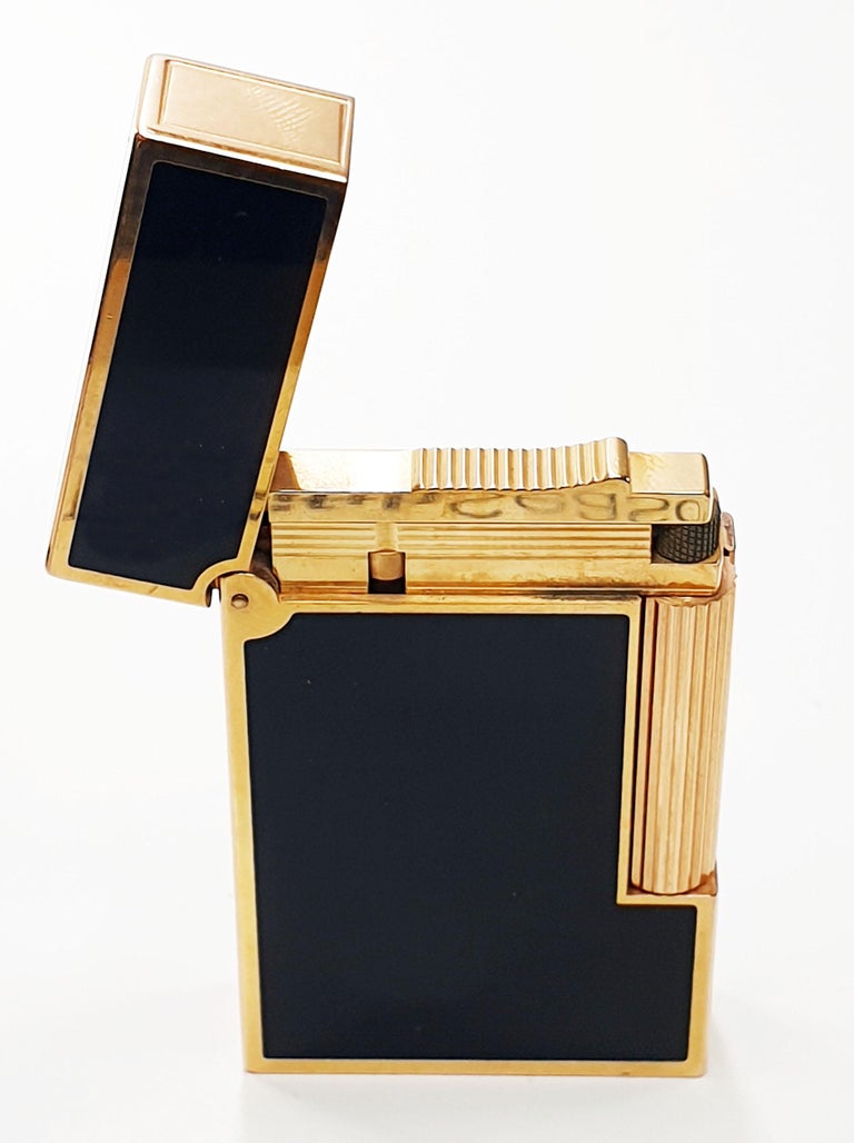 Dupont Vintage Lighter GoldPlated and Black Laque de Chine at 1stDibs