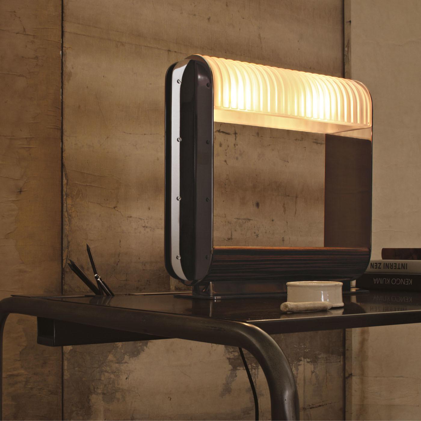 Italian Dupre' Black Nickel Desk Lamp by Roberto Lazzeroni